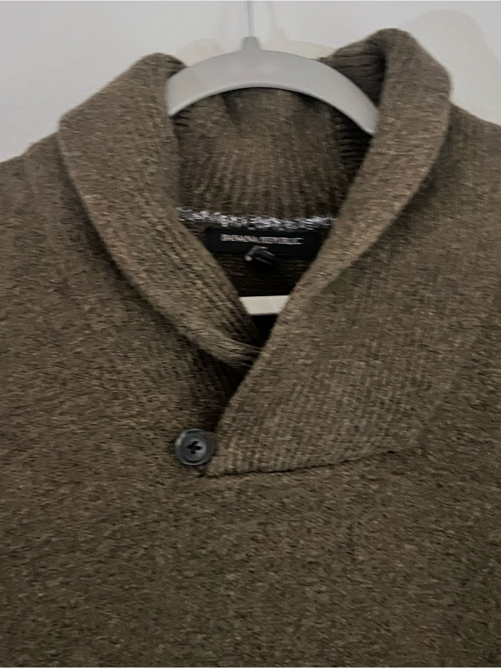 Banana Republic Men's V-Neck Shawl Sweater in Olive Brown